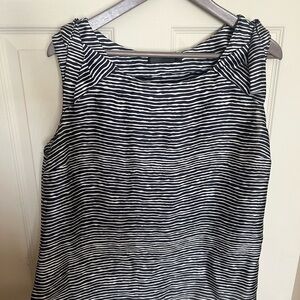 David Lawrence Navy and White Striped Top